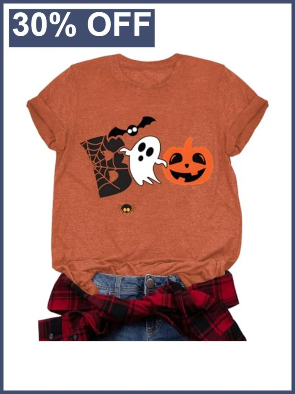 Halloween Boo Shirts for Women Funny Ghost Tee Spooky Pumpkin Top